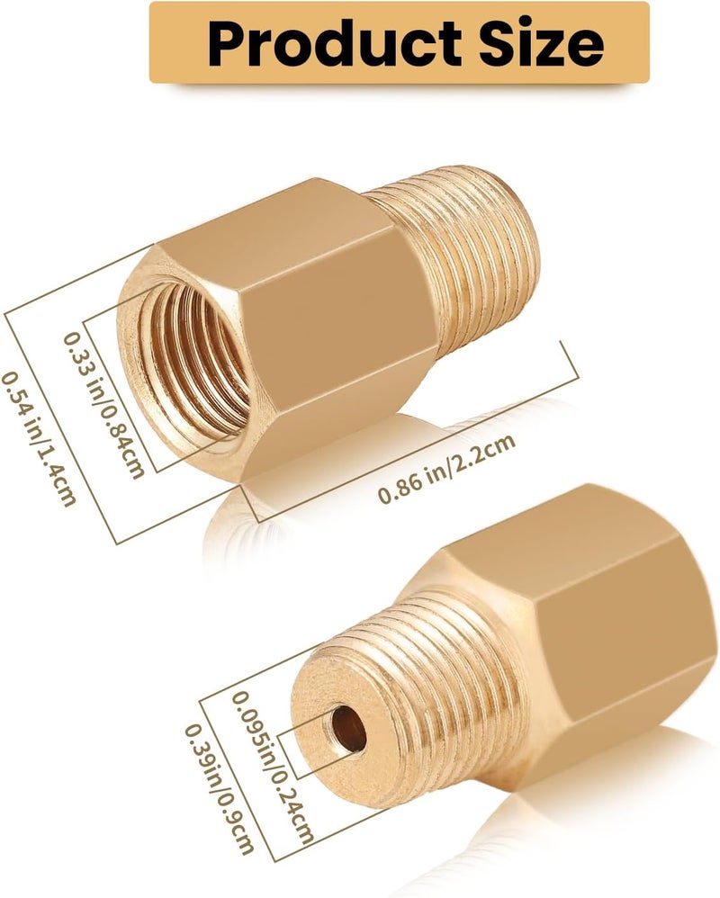 PIHIL 1/8 BSPT Male to 1/8-27 NPT Female,for Pressure Gauge Sensor Thread Adapter,Brass,2 Pack - Image 2